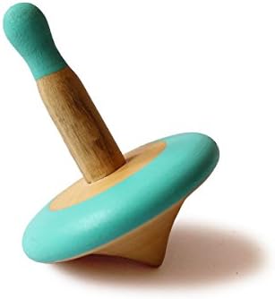 Shumee Spinning Tops for Kids 2 3 4 5+ Year old, Wooden Montessori Toys, Improves Hand Eye Coordination, Great for Sensory Play, Eco-Friendly 100% Child Safe Made with love and care of a mother-Orange