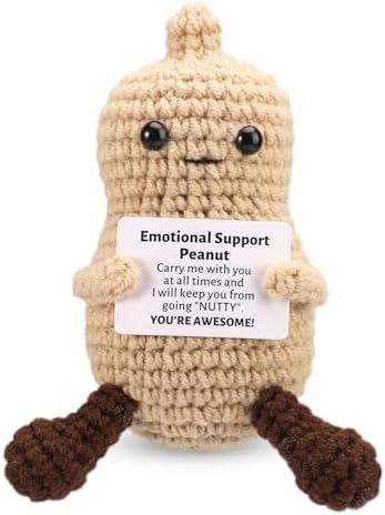 Positive Penguin, Mini Funny Knitted Penguin Toy Cute Positive Crochet Animals Potato Doll with Encouragement Card Gift for Kids Girls Boys Women Friends Birthday Party Decoration