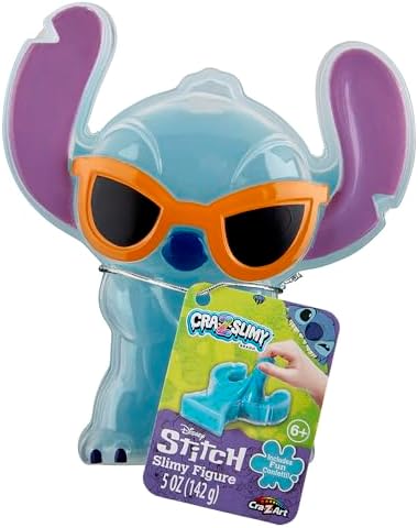 CRA-Z-Slimy Stitch Slime Toy- Glossy, Stretchy, Super Soft, Smooth Blue Stitch Slime with Stitch Shaped Confetti Mix-Ins for Boys and Girls, Lilo and Stitch Kids Toy Gift