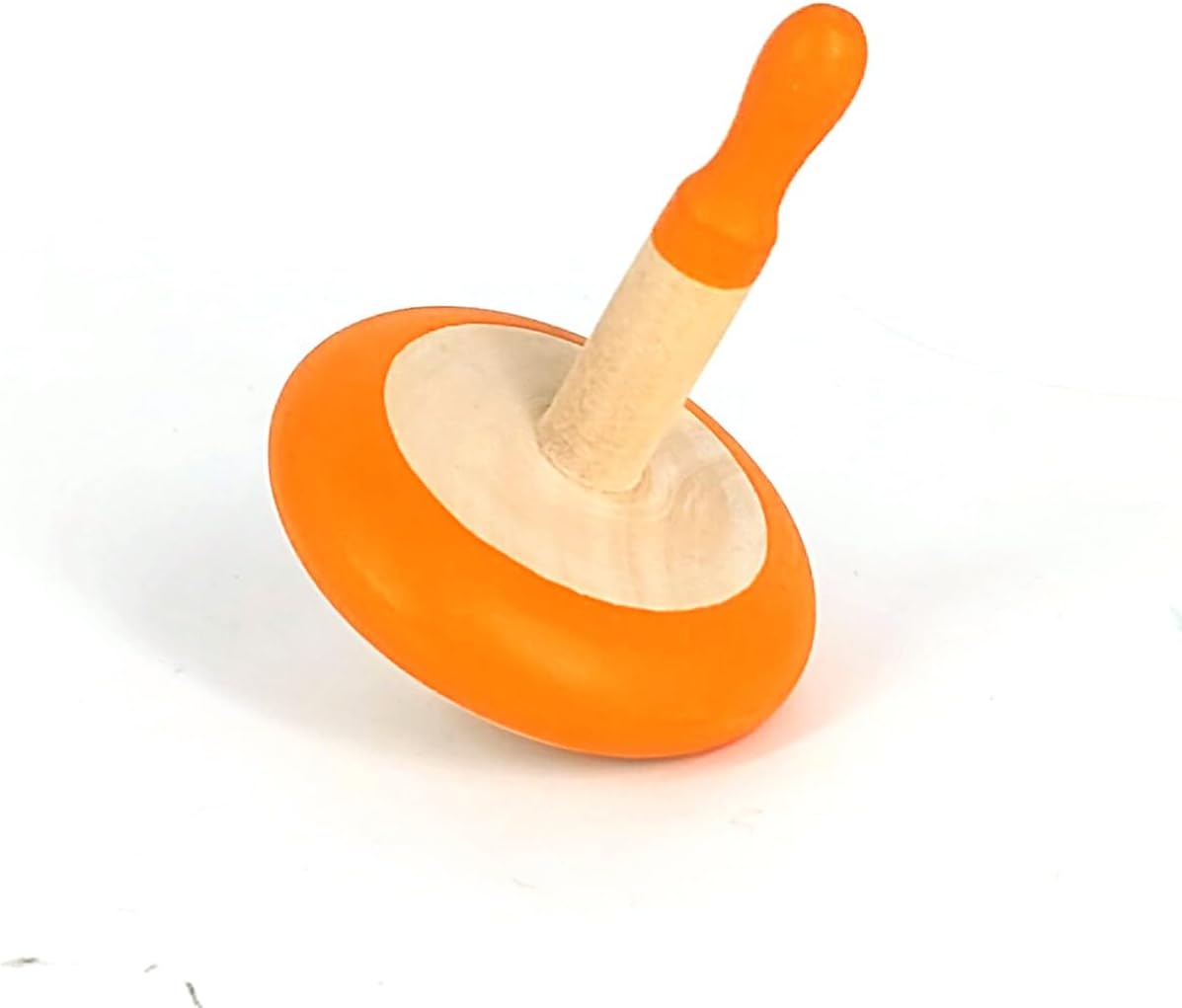 Shumee Spinning Tops for Kids 2 3 4 5+ Year old, Wooden Montessori Toys, Improves Hand Eye Coordination, Great for Sensory Play, Eco-Friendly 100% Child Safe Made with love and care of a mother-Orange