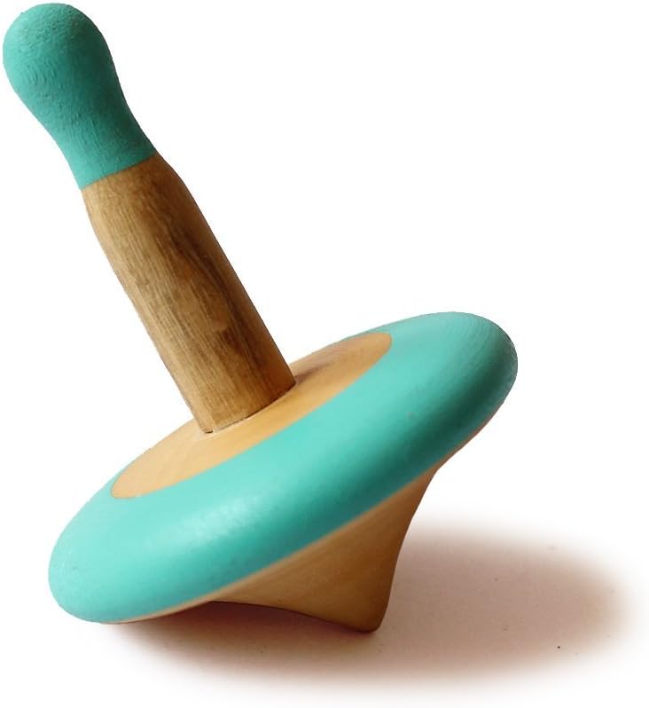 Shumee Spinning Tops for Kids 2 3 4 5+ Year old, Wooden Montessori Toys, Improves Hand Eye Coordination, Great for Sensory Play, Eco-Friendly 100% Child Safe Made with love and care of a mother-Orange