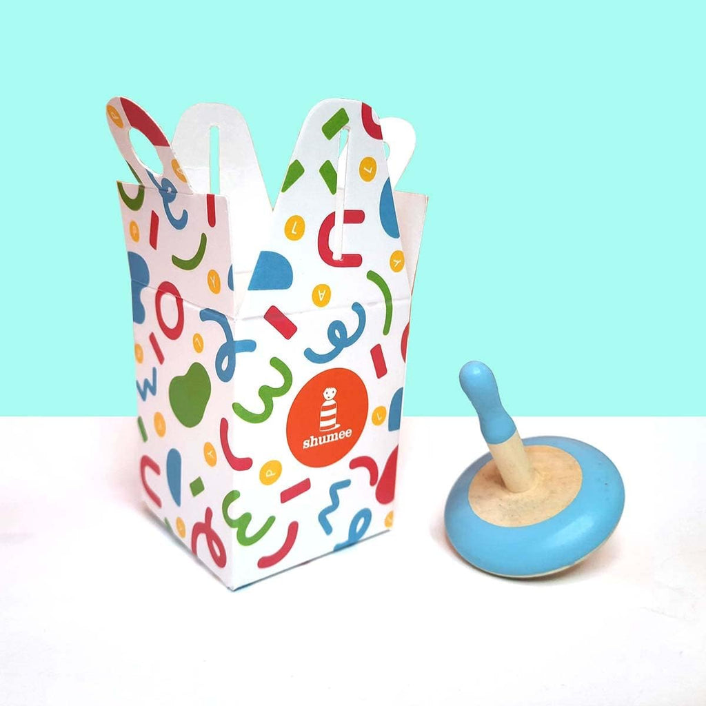 Shumee Spinning Tops for Kids 2 3 4 5+ Year old, Wooden Montessori Toys, Improves Hand Eye Coordination, Great for Sensory Play, Eco-Friendly 100% Child Safe Made with love and care of a mother-Orange