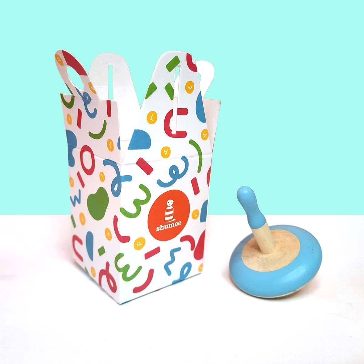 Shumee Spinning Tops for Kids 2 3 4 5+ Year old, Wooden Montessori Toys, Improves Hand Eye Coordination, Great for Sensory Play, Eco-Friendly 100% Child Safe Made with love and care of a mother-Orange