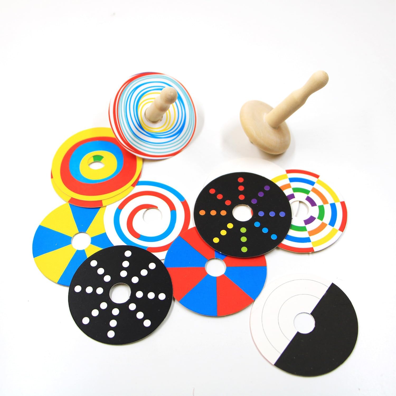 Shumee Spinning Tops for Kids 2 3 4 5+ Year old, Wooden Montessori Toys, Improves Hand Eye Coordination, Great for Sensory Play, Eco-Friendly 100% Child Safe Made with love and care of a mother-Orange