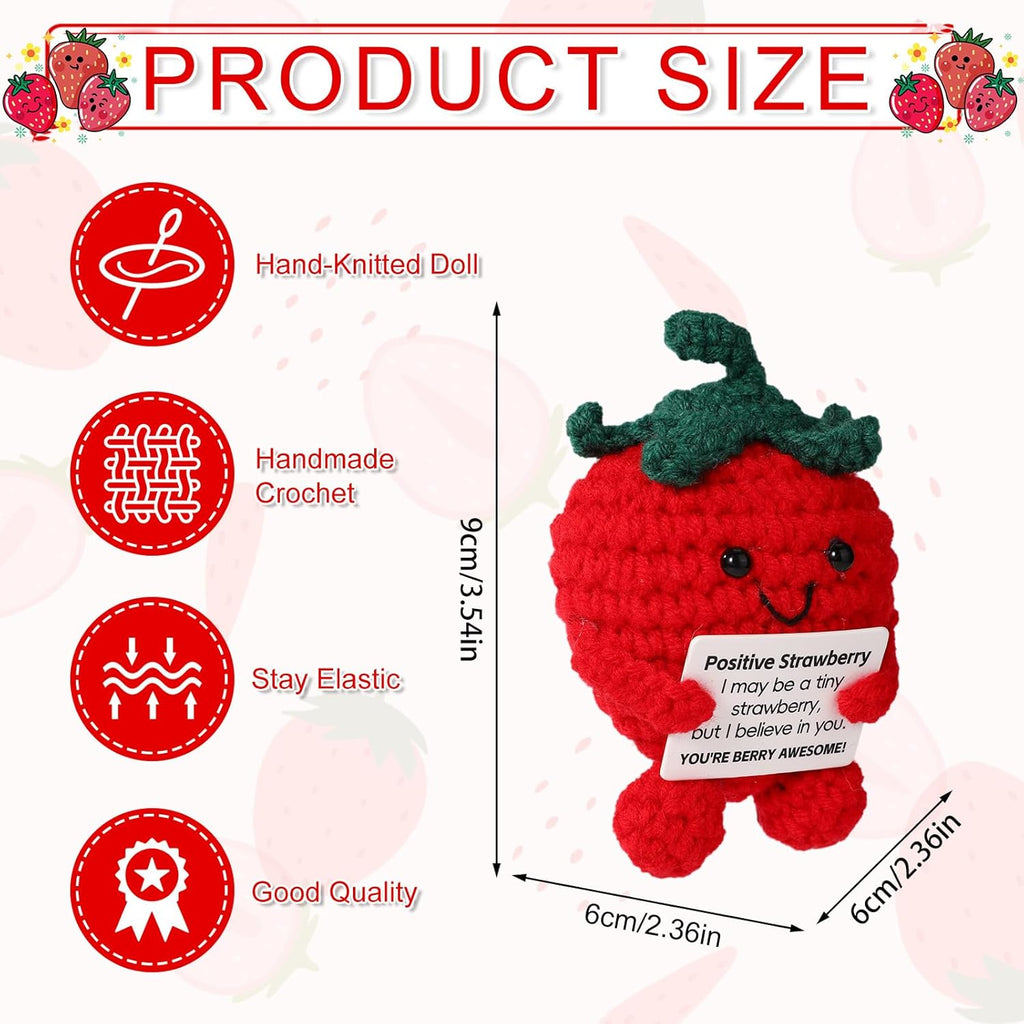 Positive Penguin, Mini Funny Knitted Penguin Toy Cute Positive Crochet Animals Potato Doll with Encouragement Card Gift for Kids Girls Boys Women Friends Birthday Party Decoration