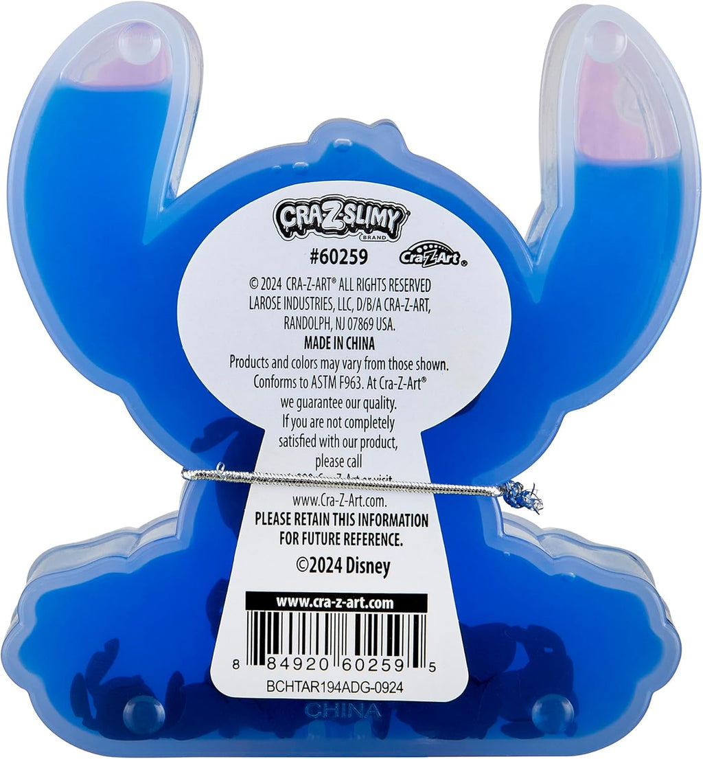 CRA-Z-Slimy Stitch Slime Toy- Glossy, Stretchy, Super Soft, Smooth Blue Stitch Slime with Stitch Shaped Confetti Mix-Ins for Boys and Girls, Lilo and Stitch Kids Toy Gift