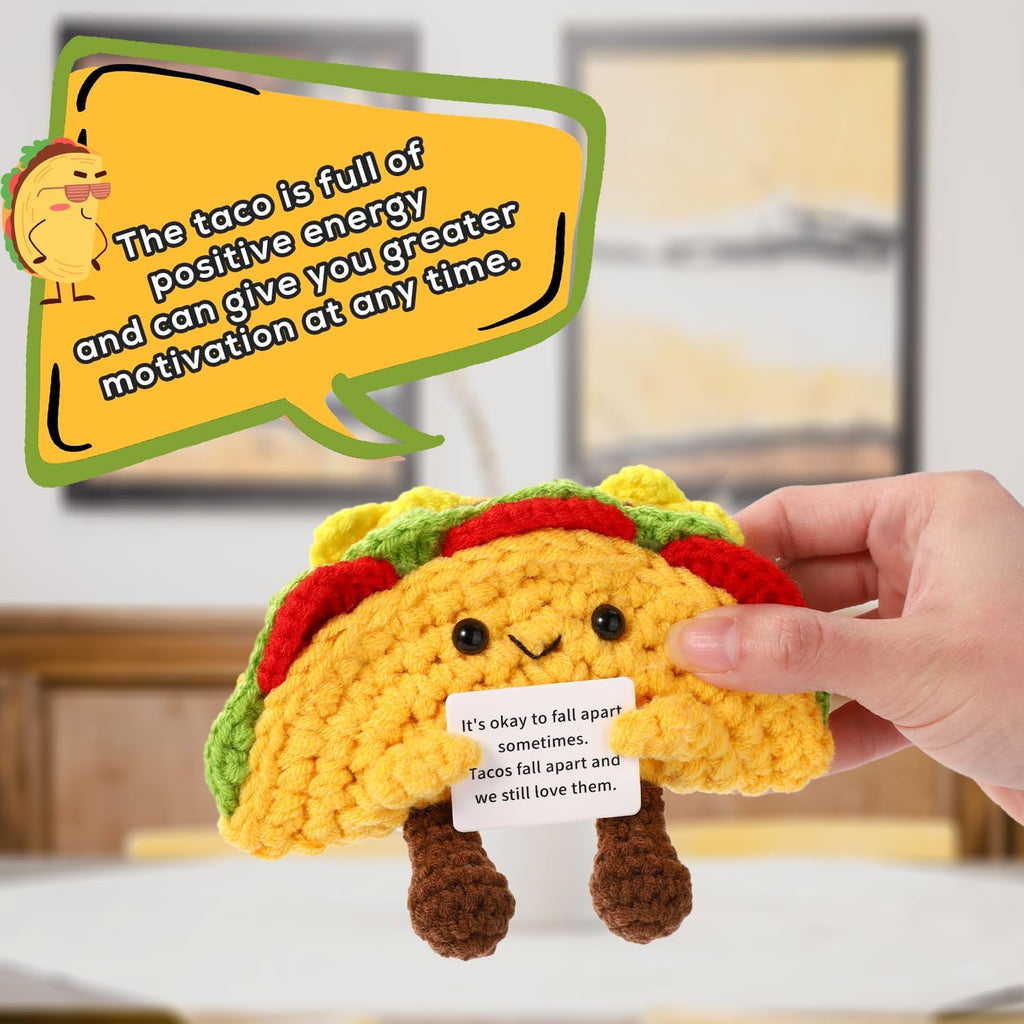 Positive Penguin, Mini Funny Knitted Penguin Toy Cute Positive Crochet Animals Potato Doll with Encouragement Card Gift for Kids Girls Boys Women Friends Birthday Party Decoration