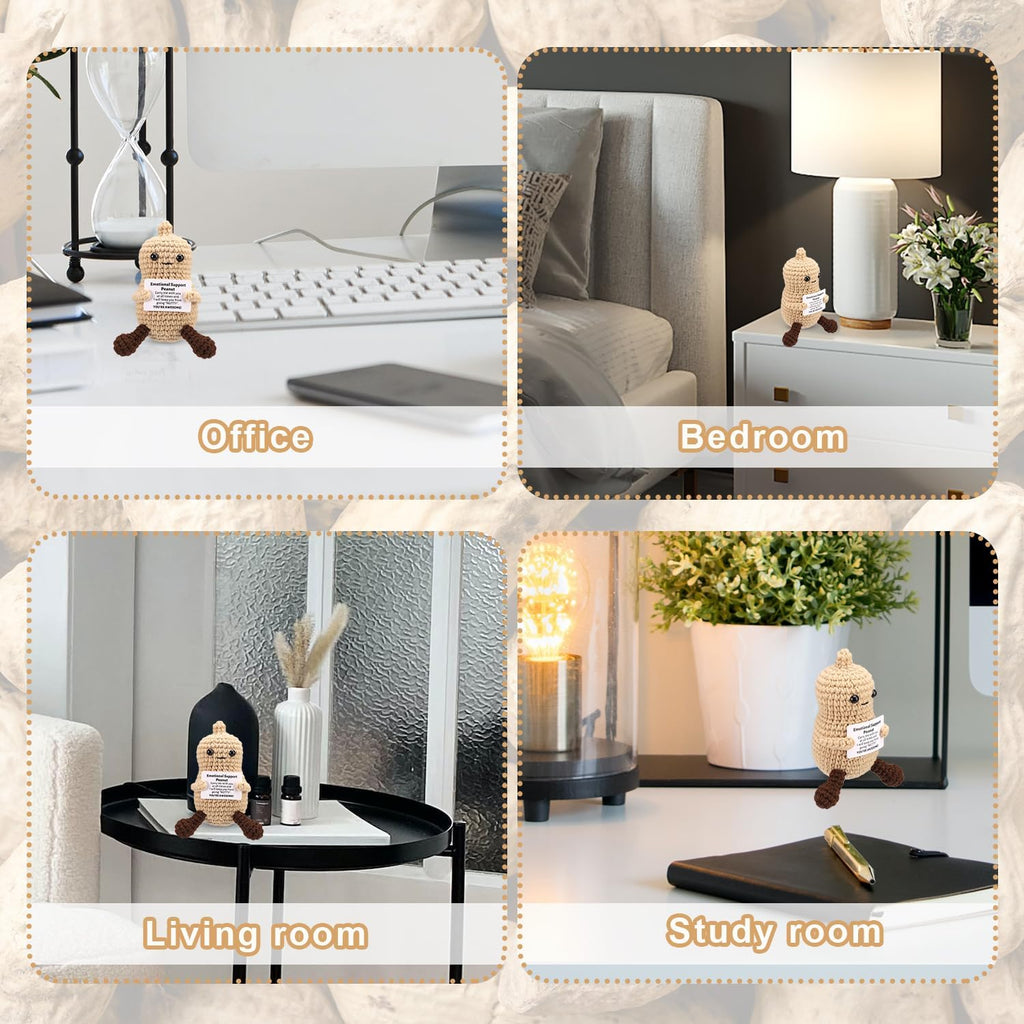 Positive Penguin, Mini Funny Knitted Penguin Toy Cute Positive Crochet Animals Potato Doll with Encouragement Card Gift for Kids Girls Boys Women Friends Birthday Party Decoration