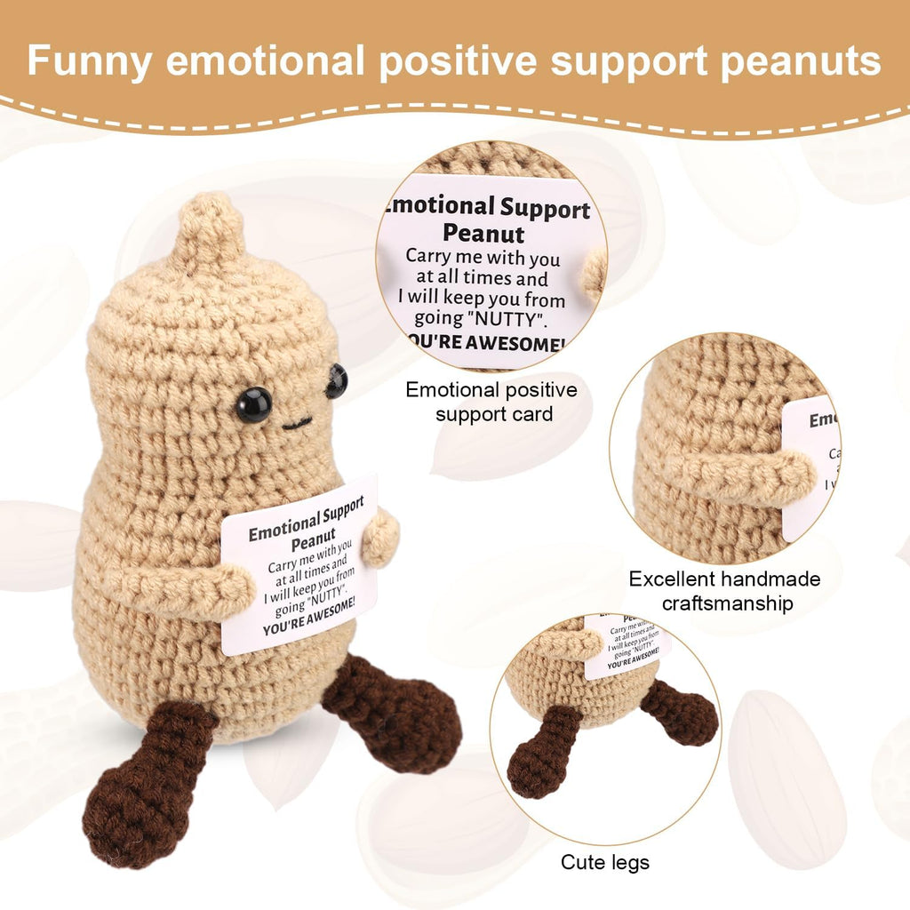 Positive Penguin, Mini Funny Knitted Penguin Toy Cute Positive Crochet Animals Potato Doll with Encouragement Card Gift for Kids Girls Boys Women Friends Birthday Party Decoration