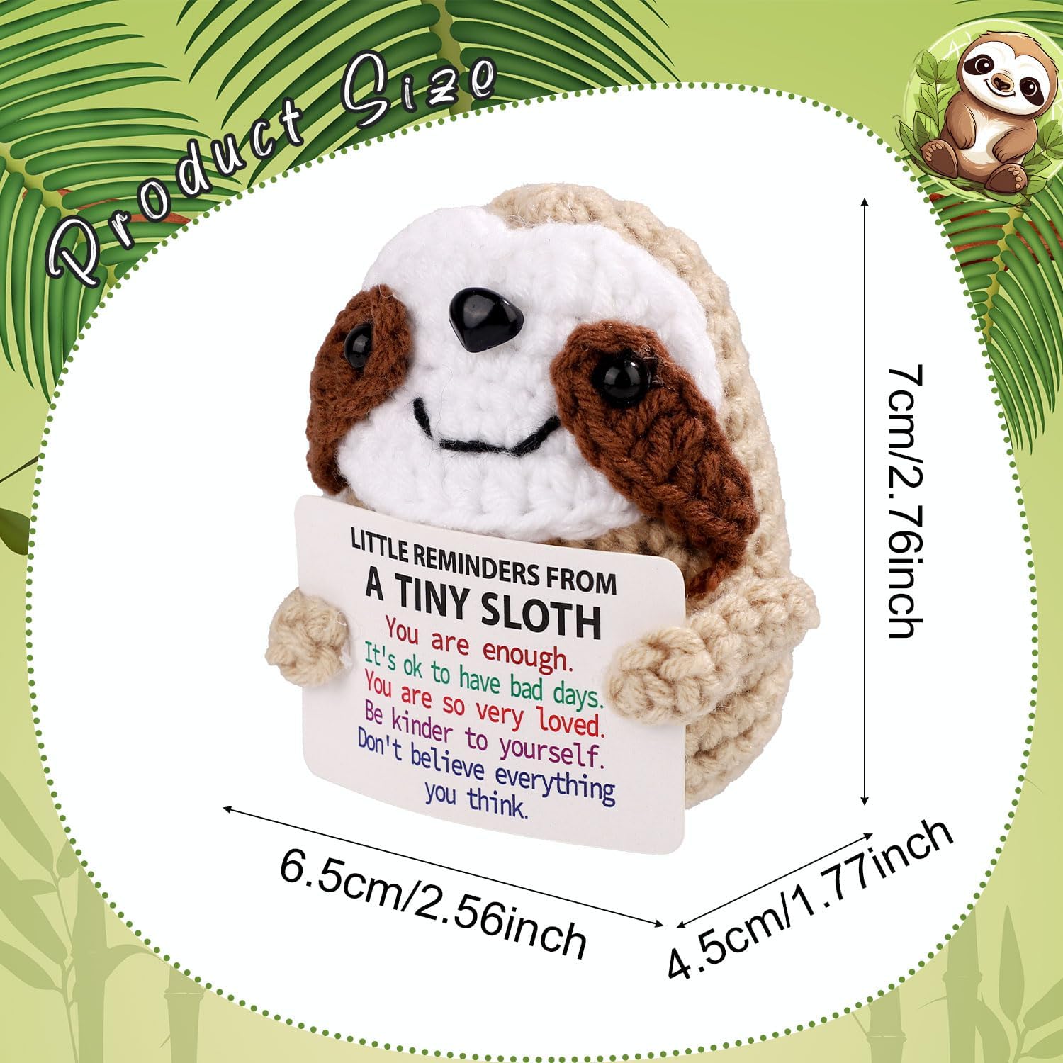 Positive Penguin, Mini Funny Knitted Penguin Toy Cute Positive Crochet Animals Potato Doll with Encouragement Card Gift for Kids Girls Boys Women Friends Birthday Party Decoration