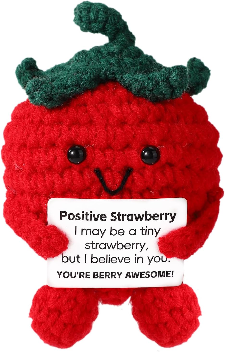 Positive Penguin, Mini Funny Knitted Penguin Toy Cute Positive Crochet Animals Potato Doll with Encouragement Card Gift for Kids Girls Boys Women Friends Birthday Party Decoration