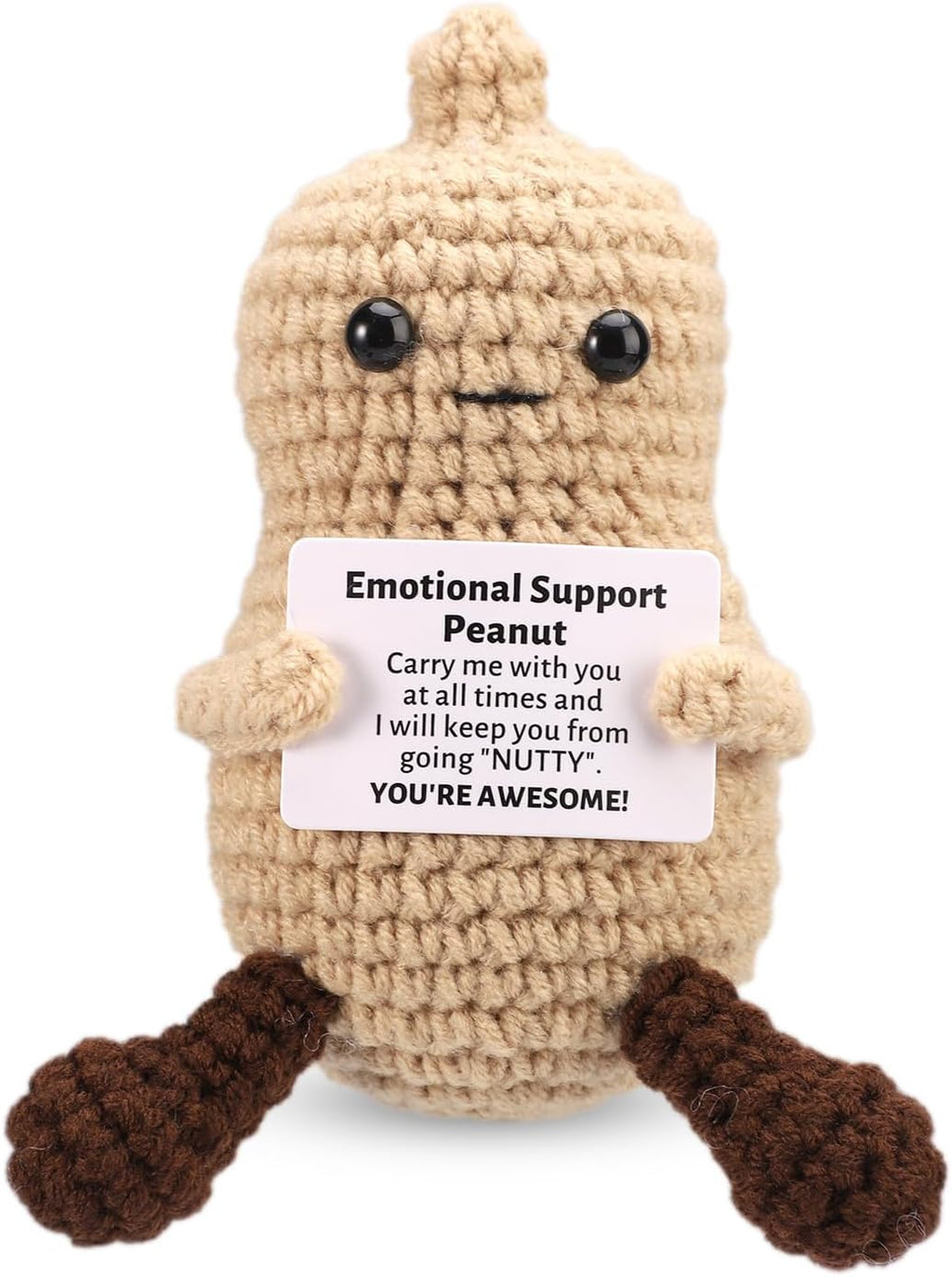 Positive Penguin, Mini Funny Knitted Penguin Toy Cute Positive Crochet Animals Potato Doll with Encouragement Card Gift for Kids Girls Boys Women Friends Birthday Party Decoration