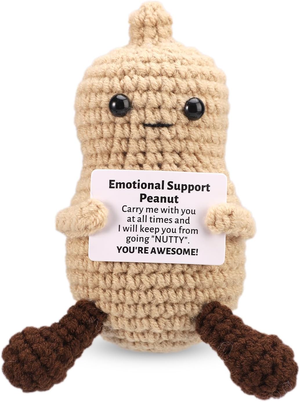 Positive Penguin, Mini Funny Knitted Penguin Toy Cute Positive Crochet Animals Potato Doll with Encouragement Card Gift for Kids Girls Boys Women Friends Birthday Party Decoration