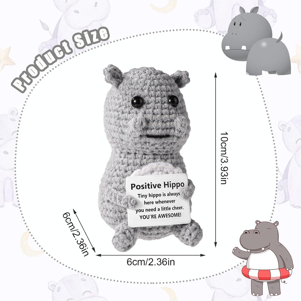 Positive Penguin, Mini Funny Knitted Penguin Toy Cute Positive Crochet Animals Potato Doll with Encouragement Card Gift for Kids Girls Boys Women Friends Birthday Party Decoration