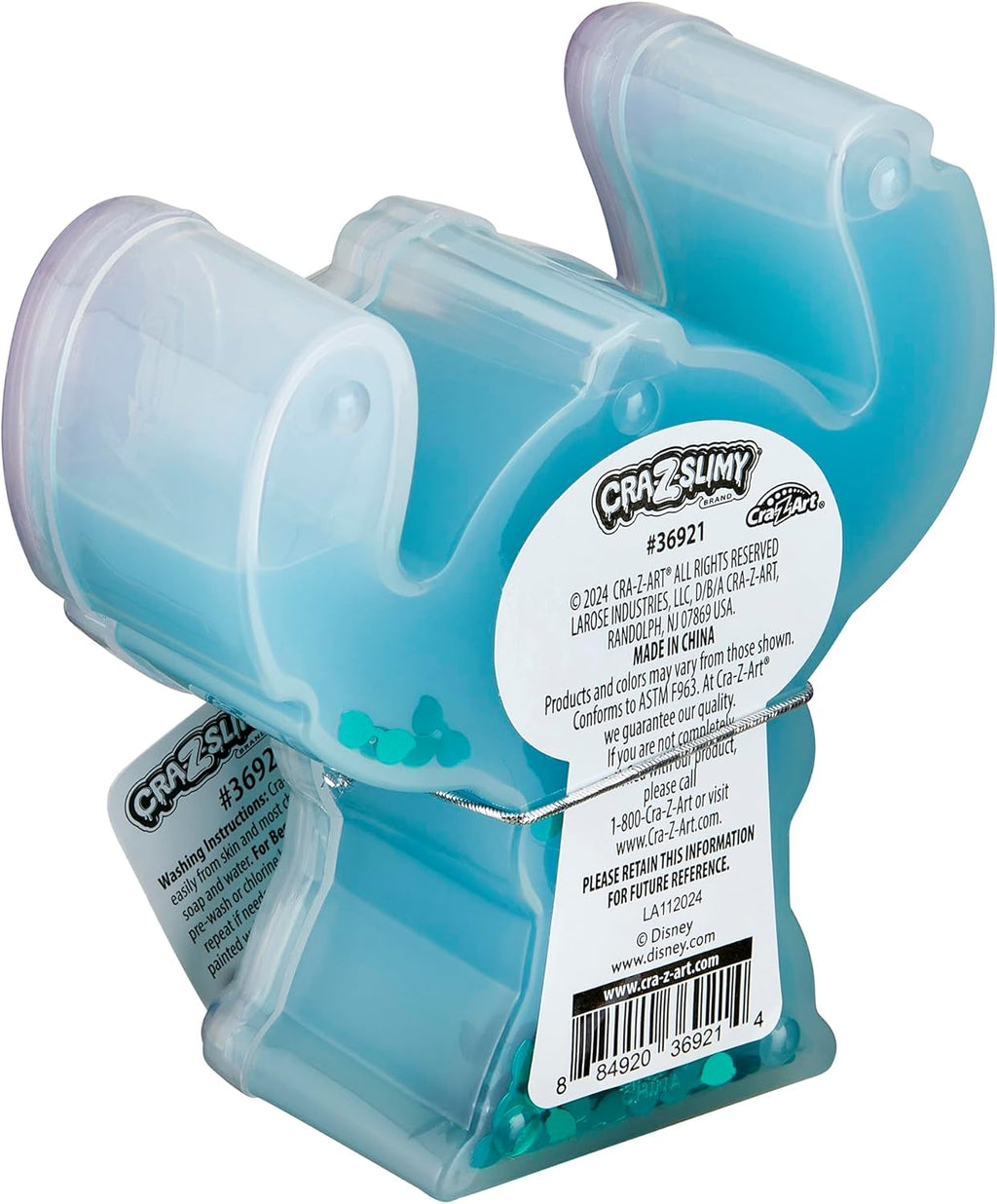 CRA-Z-Slimy Stitch Slime Toy- Glossy, Stretchy, Super Soft, Smooth Blue Stitch Slime with Stitch Shaped Confetti Mix-Ins for Boys and Girls, Lilo and Stitch Kids Toy Gift