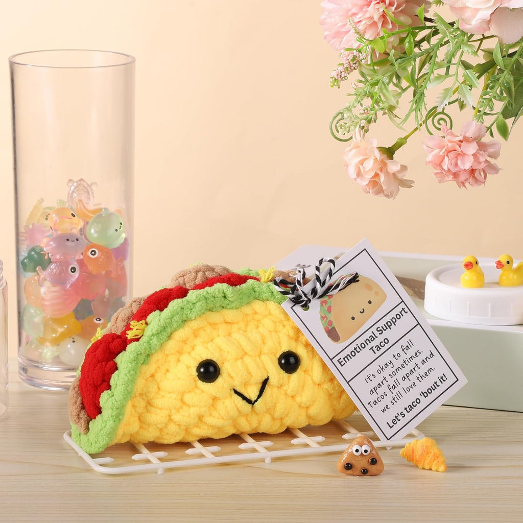 Positive Penguin, Mini Funny Knitted Penguin Toy Cute Positive Crochet Animals Potato Doll with Encouragement Card Gift for Kids Girls Boys Women Friends Birthday Party Decoration