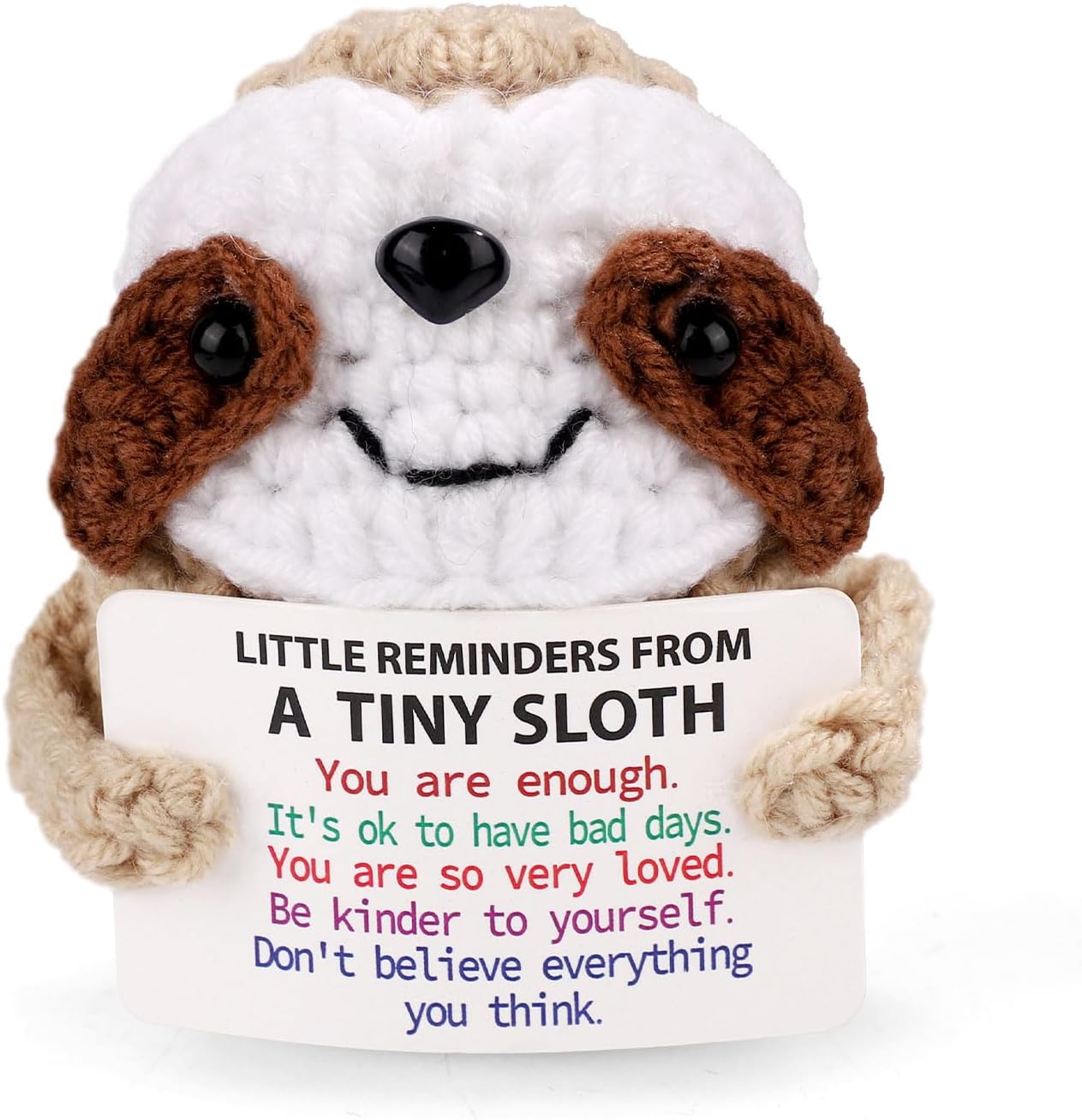 Positive Penguin, Mini Funny Knitted Penguin Toy Cute Positive Crochet Animals Potato Doll with Encouragement Card Gift for Kids Girls Boys Women Friends Birthday Party Decoration