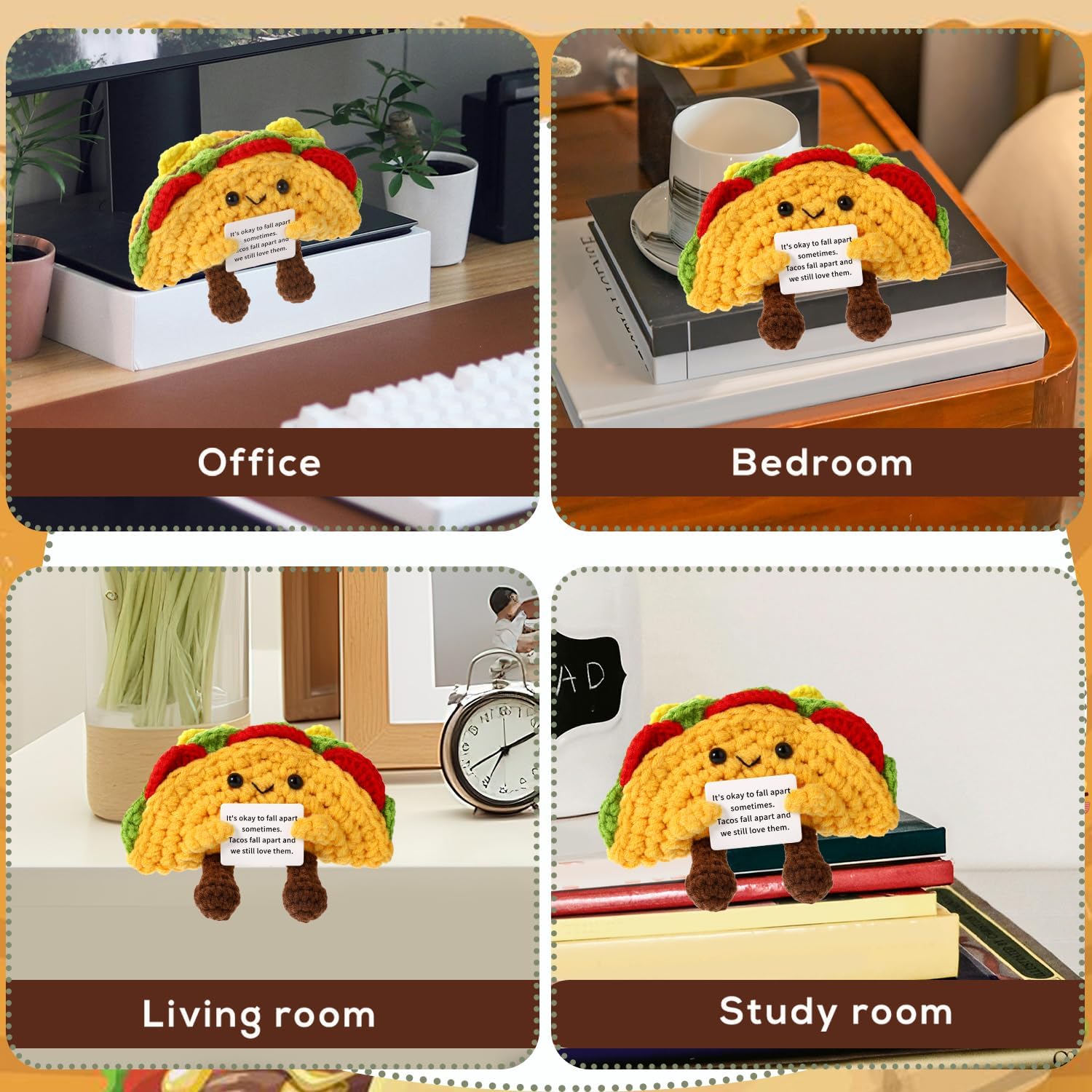 Positive Penguin, Mini Funny Knitted Penguin Toy Cute Positive Crochet Animals Potato Doll with Encouragement Card Gift for Kids Girls Boys Women Friends Birthday Party Decoration