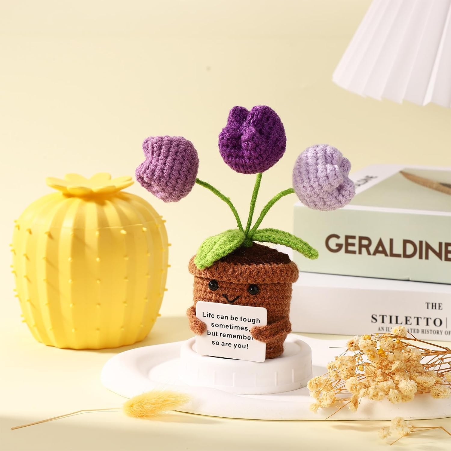 Positive Penguin, Mini Funny Knitted Penguin Toy Cute Positive Crochet Animals Potato Doll with Encouragement Card Gift for Kids Girls Boys Women Friends Birthday Party Decoration