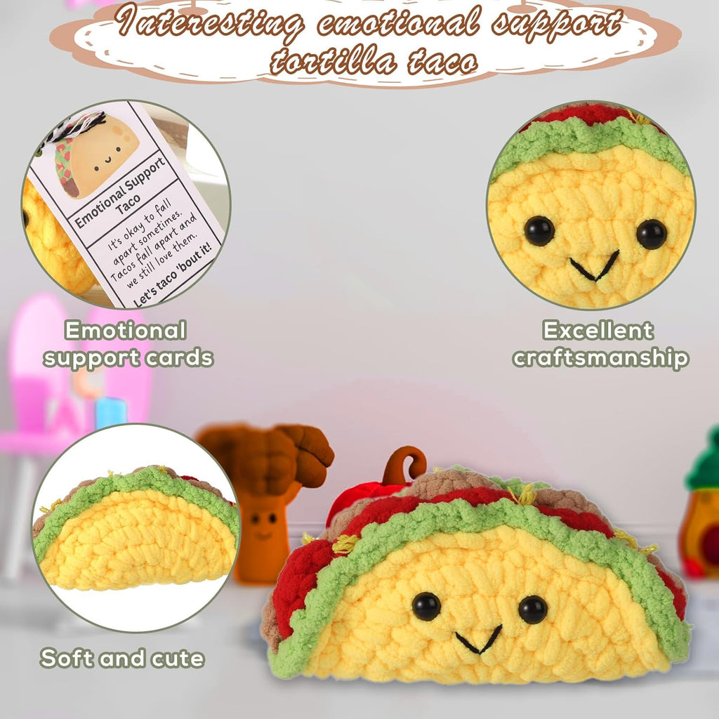 Positive Penguin, Mini Funny Knitted Penguin Toy Cute Positive Crochet Animals Potato Doll with Encouragement Card Gift for Kids Girls Boys Women Friends Birthday Party Decoration