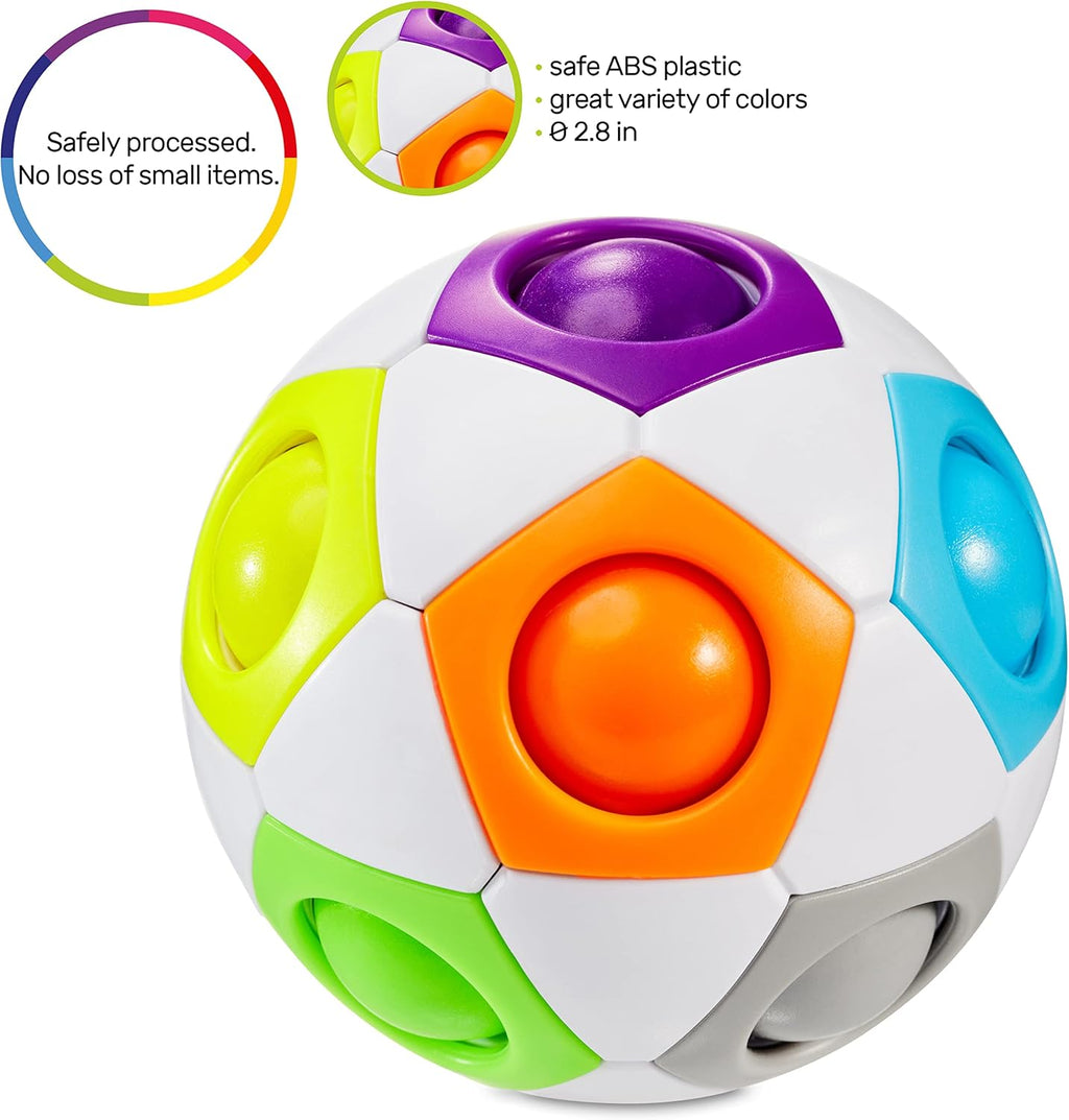 CUBIDI® Original Rainbow Puzzle Ball I Brain Teasers for Kids Ages 6-10 I for Boys and Girls 6+ Years