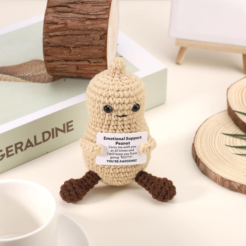 Positive Penguin, Mini Funny Knitted Penguin Toy Cute Positive Crochet Animals Potato Doll with Encouragement Card Gift for Kids Girls Boys Women Friends Birthday Party Decoration