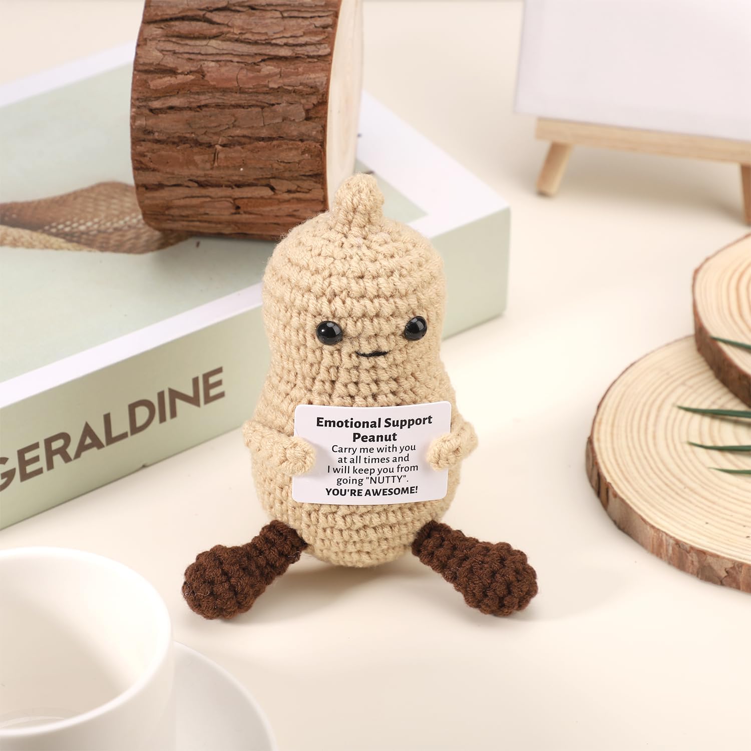 Positive Penguin, Mini Funny Knitted Penguin Toy Cute Positive Crochet Animals Potato Doll with Encouragement Card Gift for Kids Girls Boys Women Friends Birthday Party Decoration