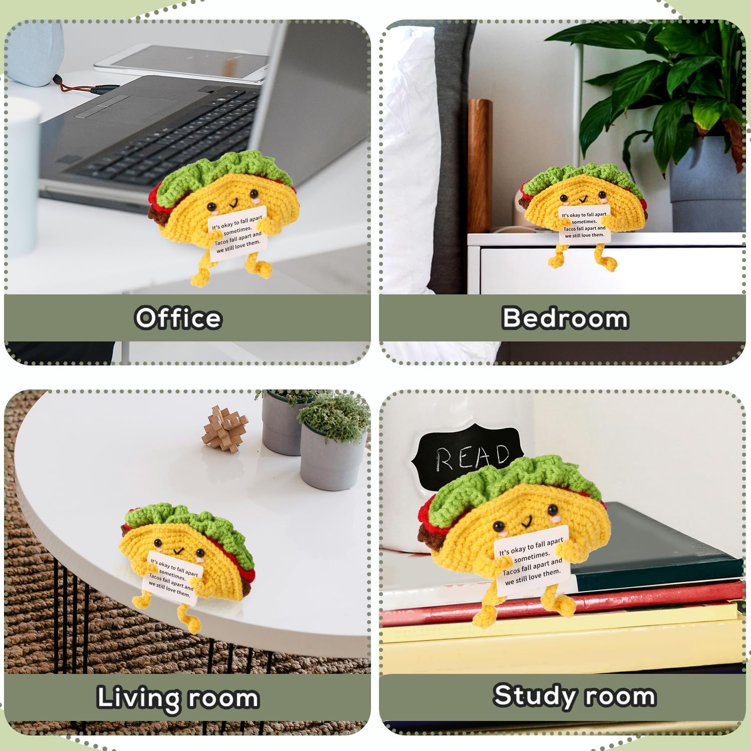 Positive Penguin, Mini Funny Knitted Penguin Toy Cute Positive Crochet Animals Potato Doll with Encouragement Card Gift for Kids Girls Boys Women Friends Birthday Party Decoration