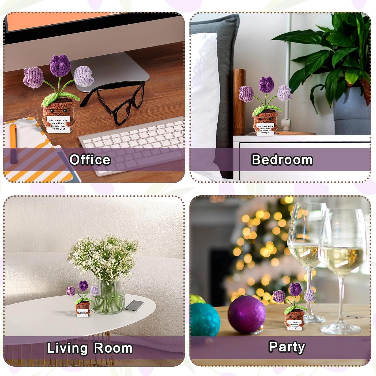 Positive Penguin, Mini Funny Knitted Penguin Toy Cute Positive Crochet Animals Potato Doll with Encouragement Card Gift for Kids Girls Boys Women Friends Birthday Party Decoration