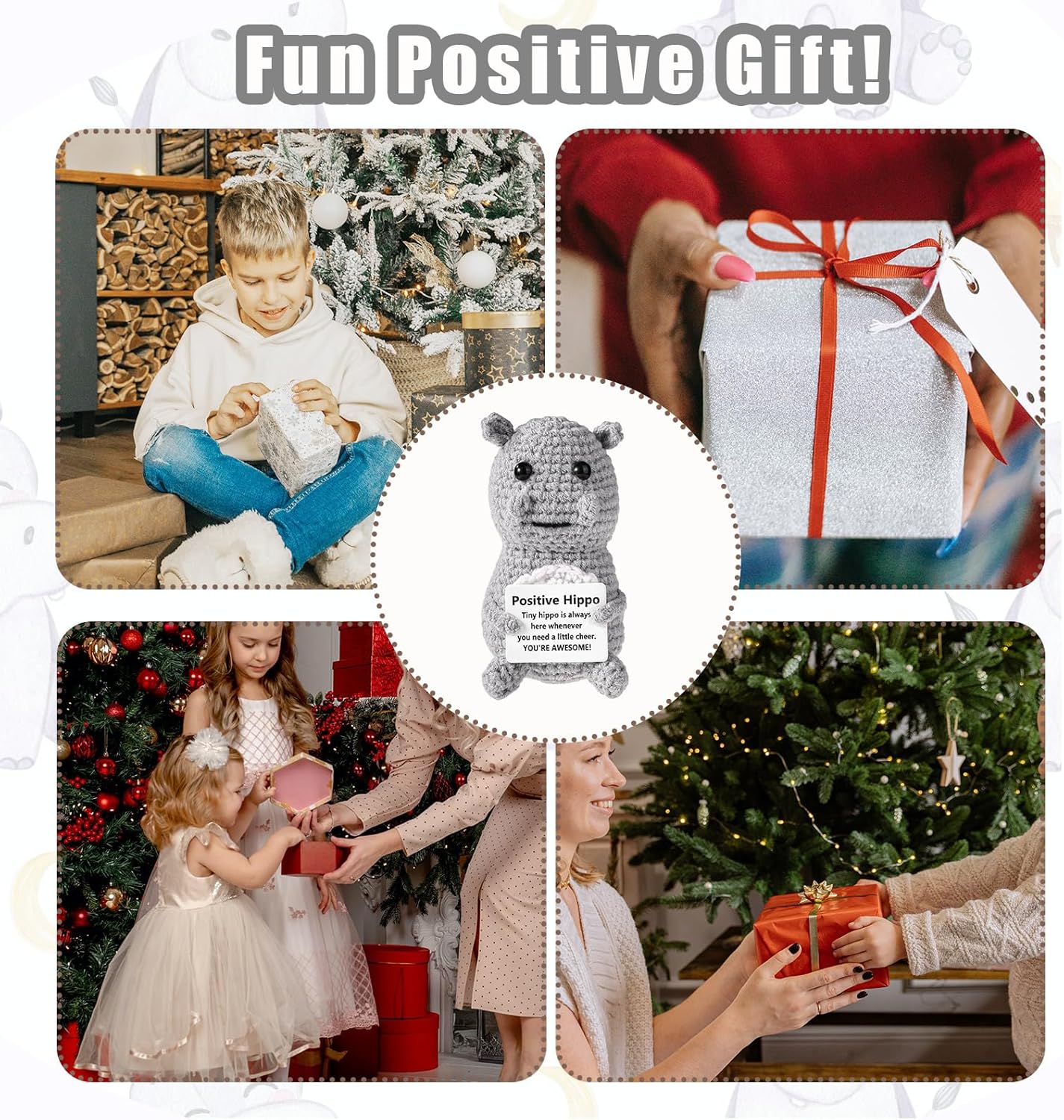 Positive Penguin, Mini Funny Knitted Penguin Toy Cute Positive Crochet Animals Potato Doll with Encouragement Card Gift for Kids Girls Boys Women Friends Birthday Party Decoration