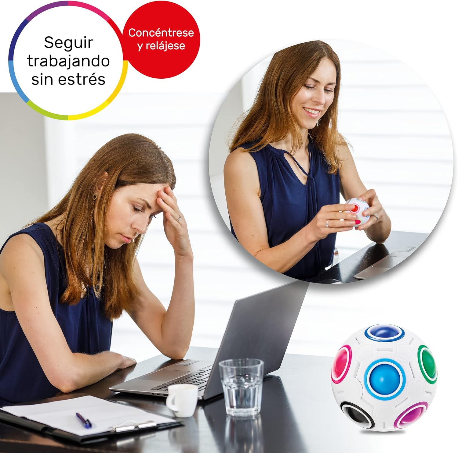 CUBIDI® Original Rainbow Puzzle Ball I Brain Teasers for Kids Ages 6-10 I for Boys and Girls 6+ Years