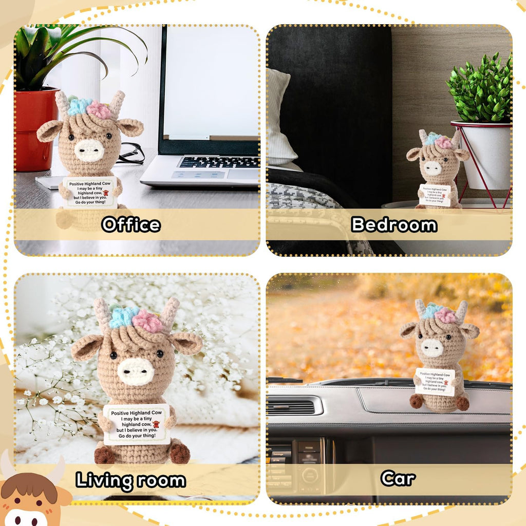 Positive Penguin, Mini Funny Knitted Penguin Toy Cute Positive Crochet Animals Potato Doll with Encouragement Card Gift for Kids Girls Boys Women Friends Birthday Party Decoration