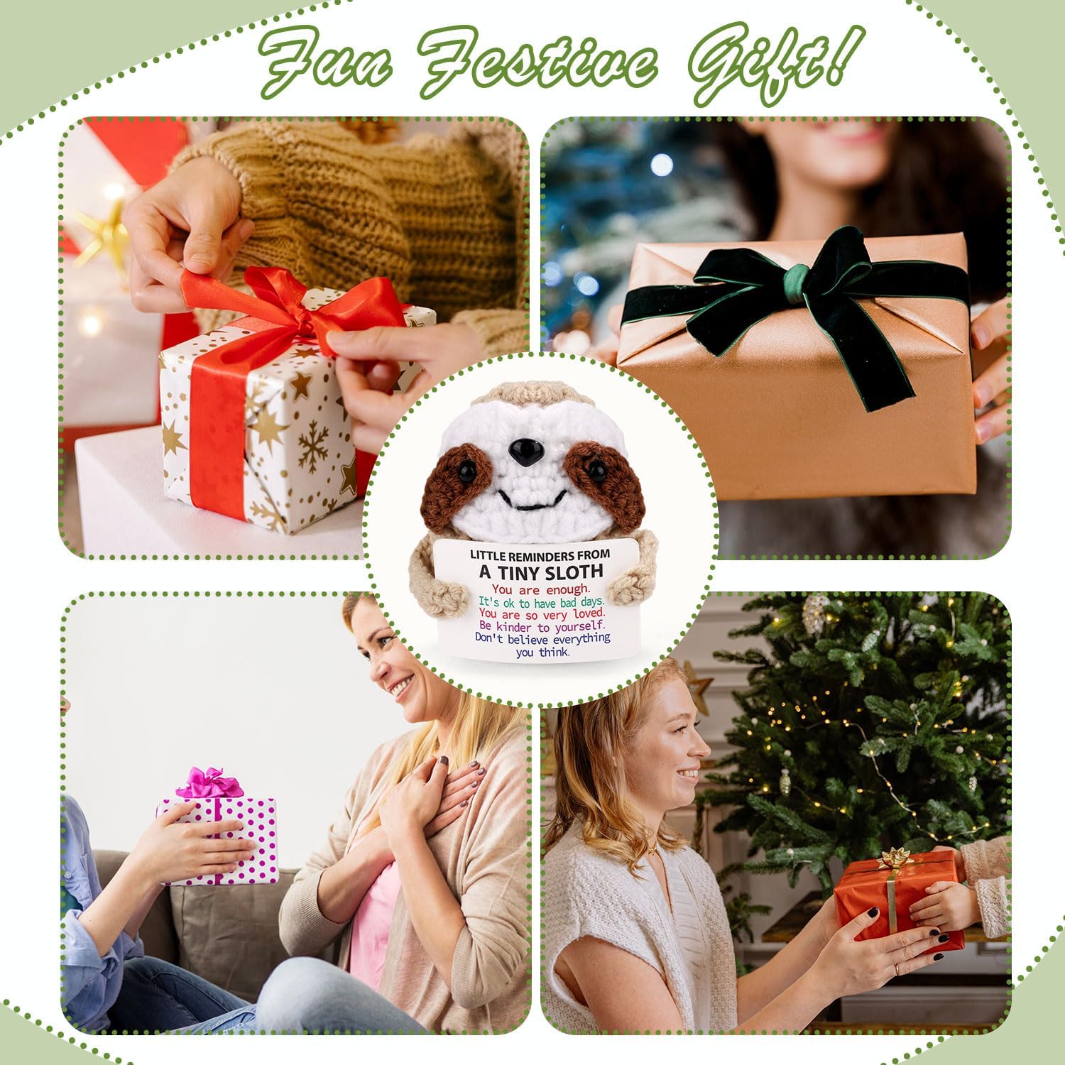 Positive Penguin, Mini Funny Knitted Penguin Toy Cute Positive Crochet Animals Potato Doll with Encouragement Card Gift for Kids Girls Boys Women Friends Birthday Party Decoration