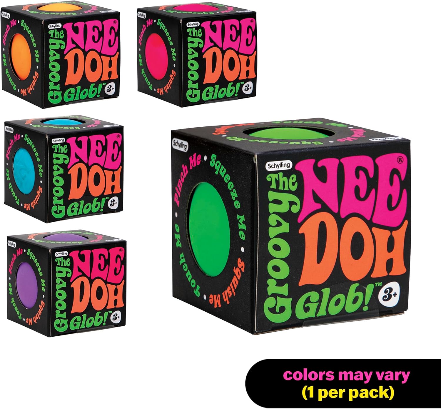 Schylling NeeDoh Original - Sensory Fidget Toy - Green - Ages 3 to Adult , 1 Count ( Pack of 1)