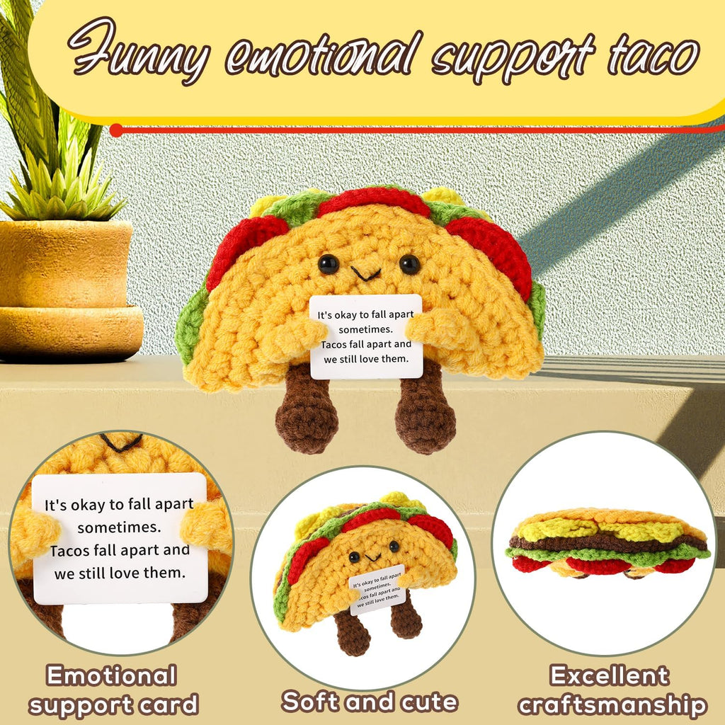 Positive Penguin, Mini Funny Knitted Penguin Toy Cute Positive Crochet Animals Potato Doll with Encouragement Card Gift for Kids Girls Boys Women Friends Birthday Party Decoration