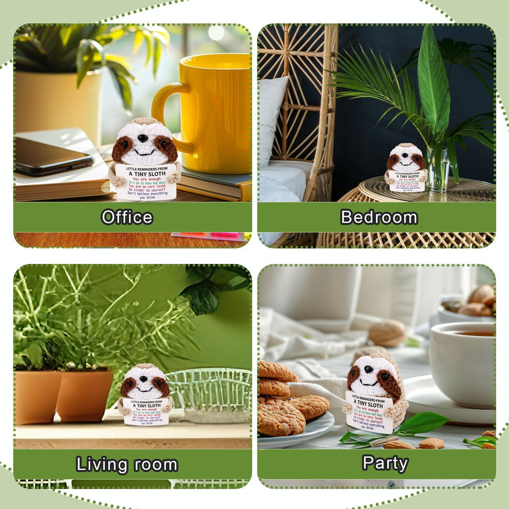 Positive Penguin, Mini Funny Knitted Penguin Toy Cute Positive Crochet Animals Potato Doll with Encouragement Card Gift for Kids Girls Boys Women Friends Birthday Party Decoration