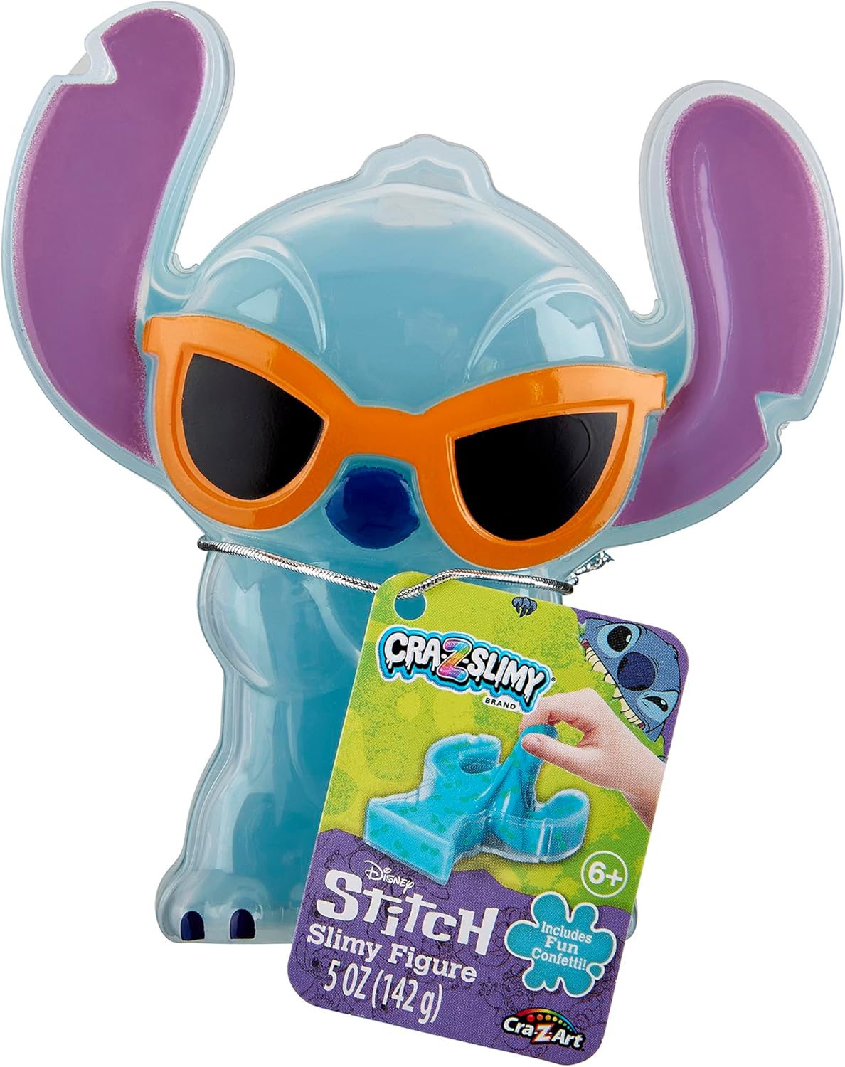 CRA-Z-Slimy Stitch Slime Toy- Glossy, Stretchy, Super Soft, Smooth Blue Stitch Slime with Stitch Shaped Confetti Mix-Ins for Boys and Girls, Lilo and Stitch Kids Toy Gift