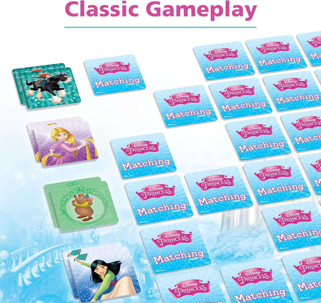 Wonder Forge Disney Princess Matching Game – Fun Memory Game for Kids Ages 3 and Up – Toddler Learning Toy Featuring Belle, Ariel, and Elsa and more Disney Princesses - Packaging May Vary